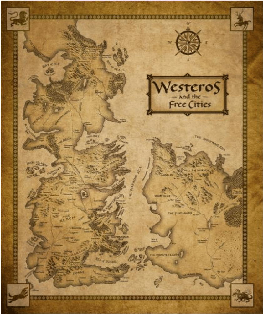 game of thrones map poster