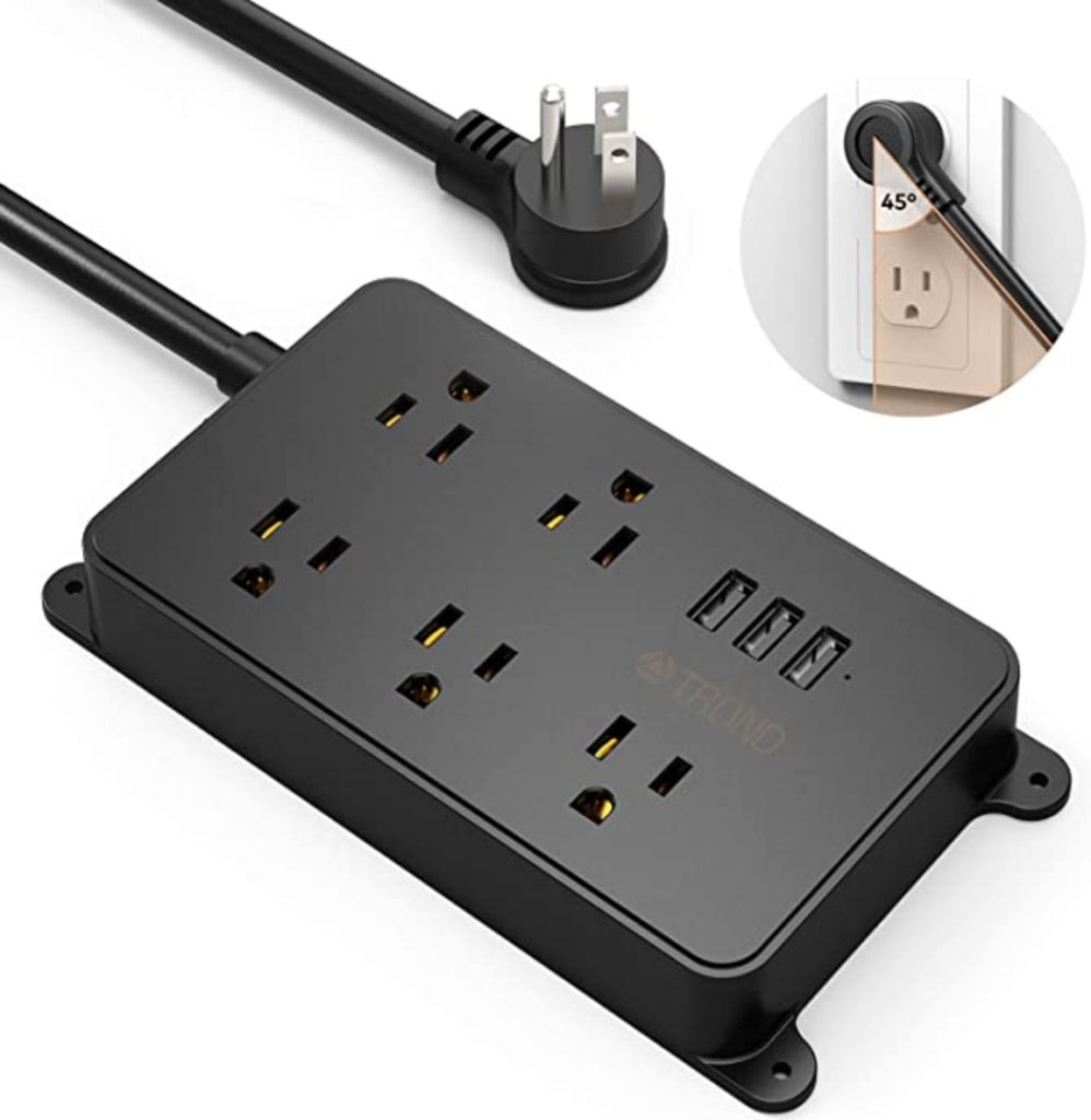 power strip with widely spaced outlets
