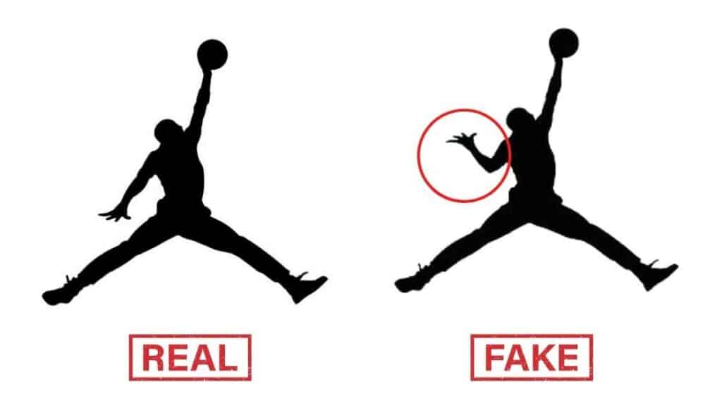 fake jumpman jordans vs real
