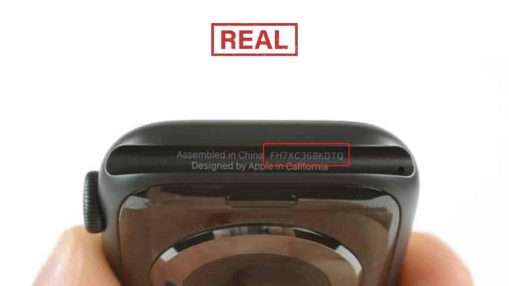 falso vs real apple watch número de serie