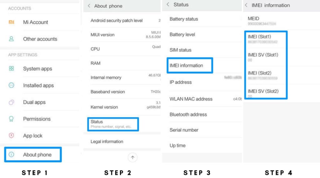 How to check IMEI serial number