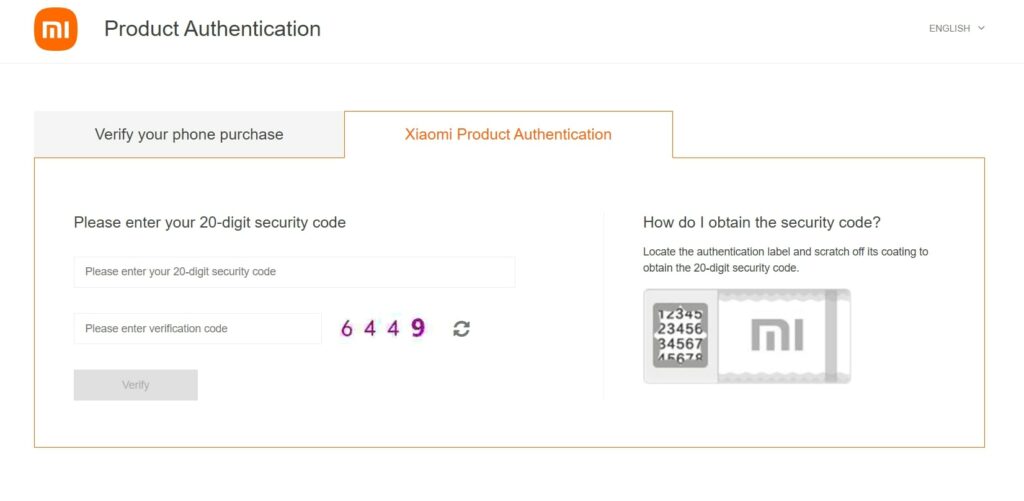 Xiaomi Product Authentication Check