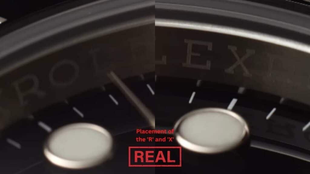 Fake vs real rolex logo