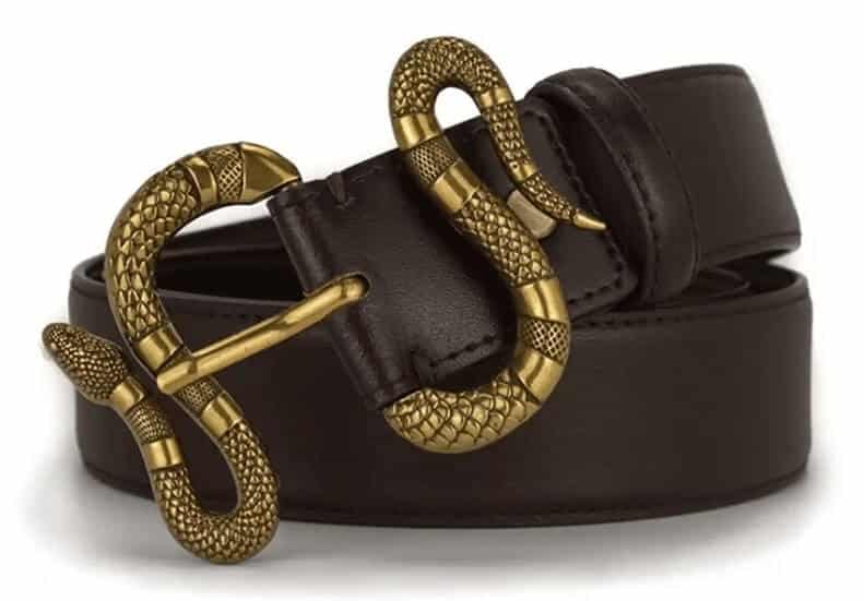 Gucci cintura replica con fibbia a serpente