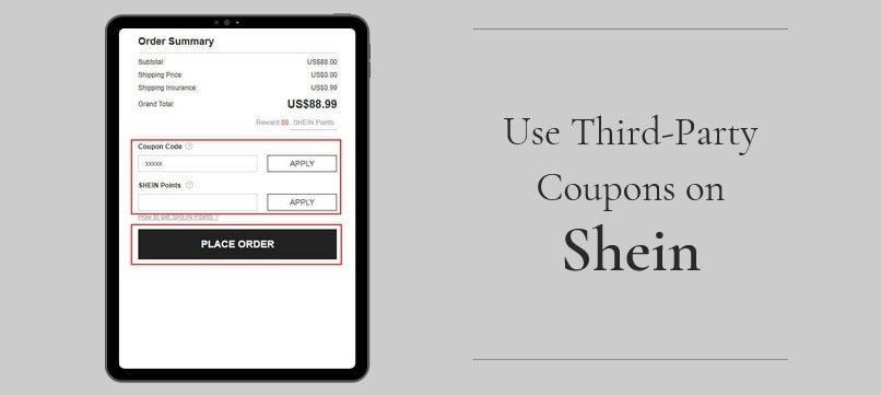 Third party coupons free shipping shein
