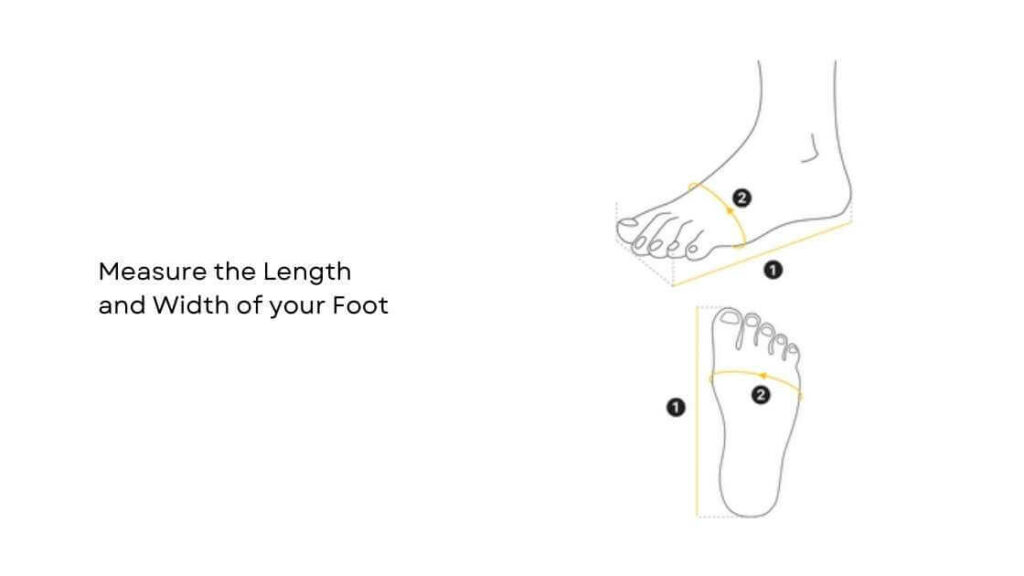 misurare la larghezza e la lunghezza del piede