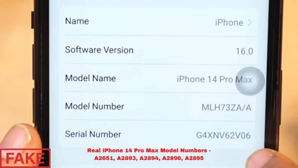 gefälschte und echte iphone-Seriennummer