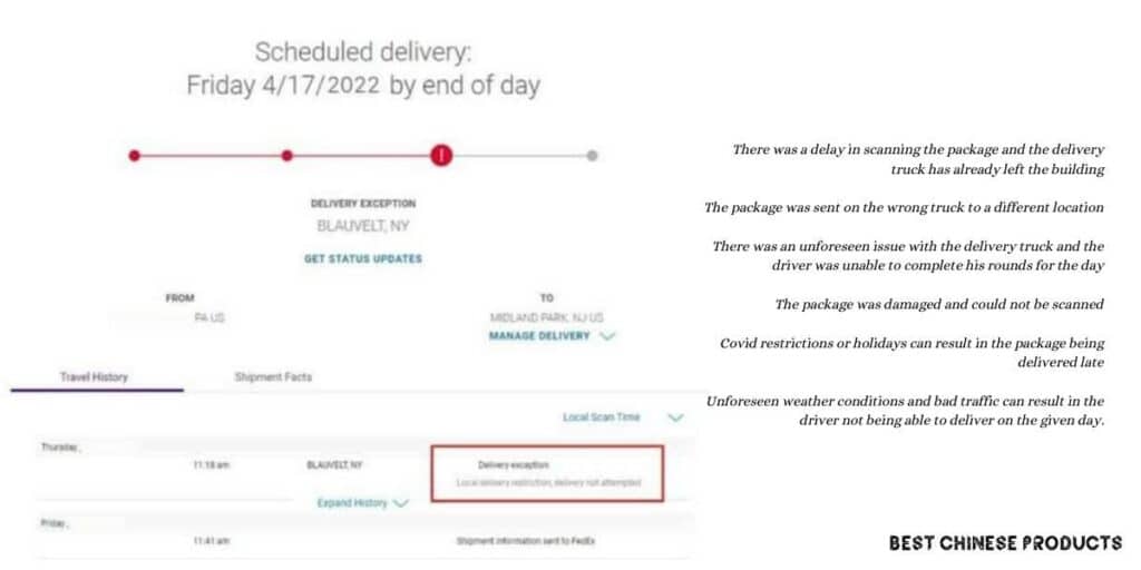 Cosa significa "Limitazione della consegna locale, consegna non tentata" per FedEx