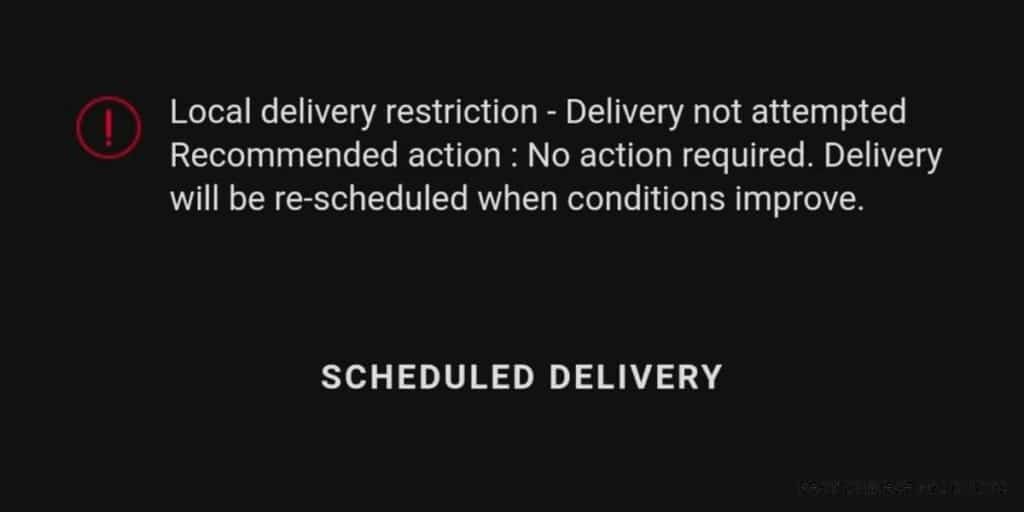 Was bedeutet FedEx "Lokale Zustellbeschränkung, Zustellung nicht versucht"?