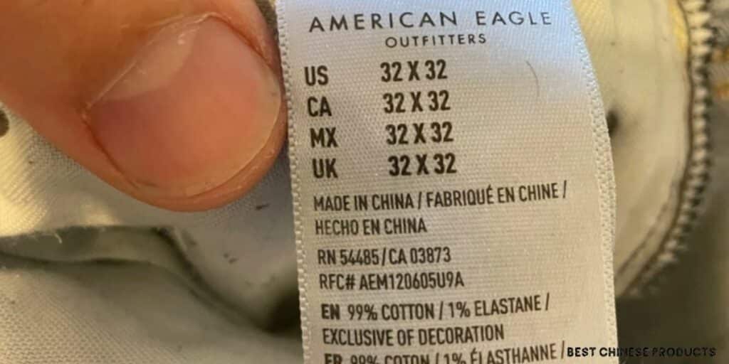 ¿Se fabrica en China la ropa de American Eagle?