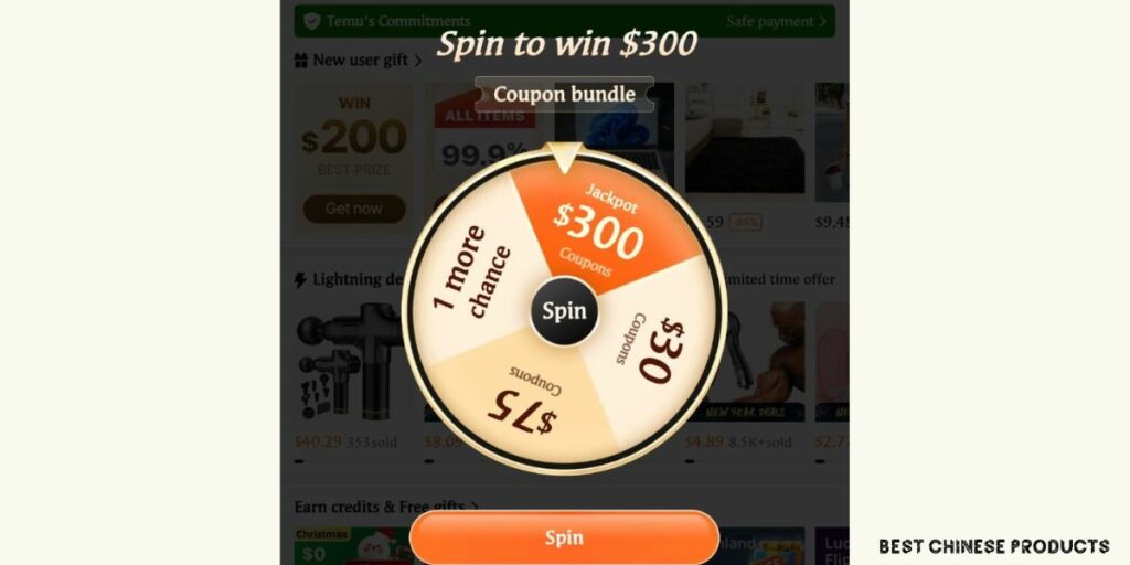 sign in daily to get Free Spins on Temu