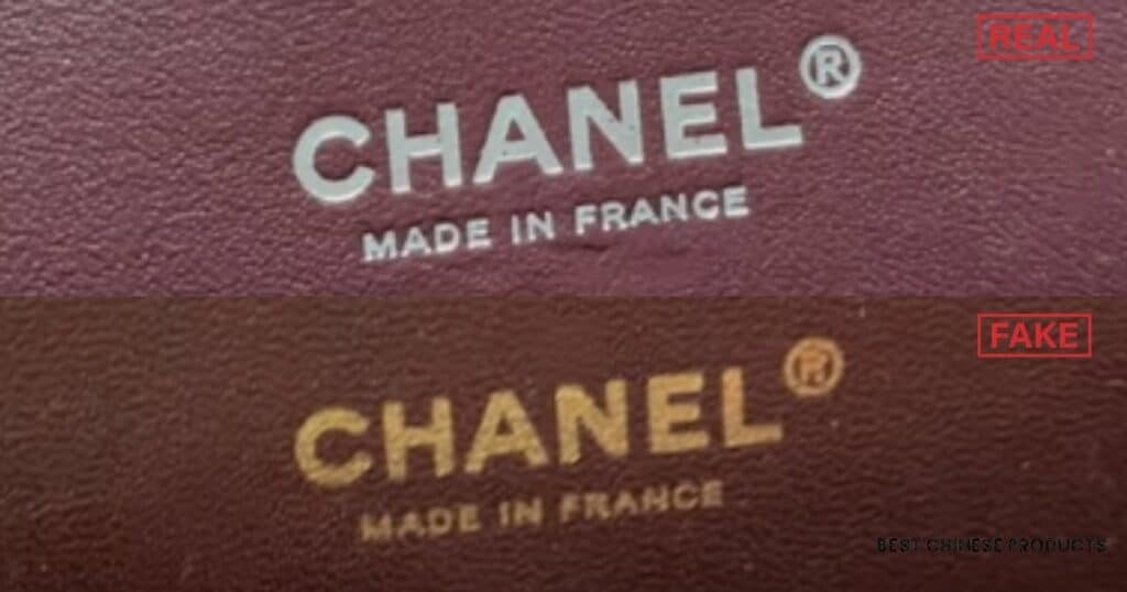 Real vs Fake Chanel Brand stamp