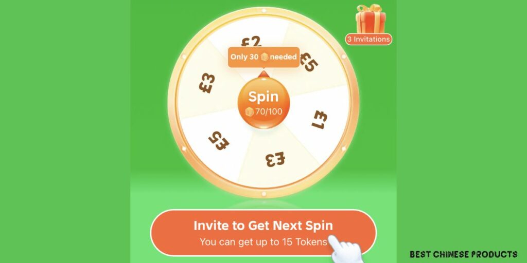invite friends to get Free Spins on Temu