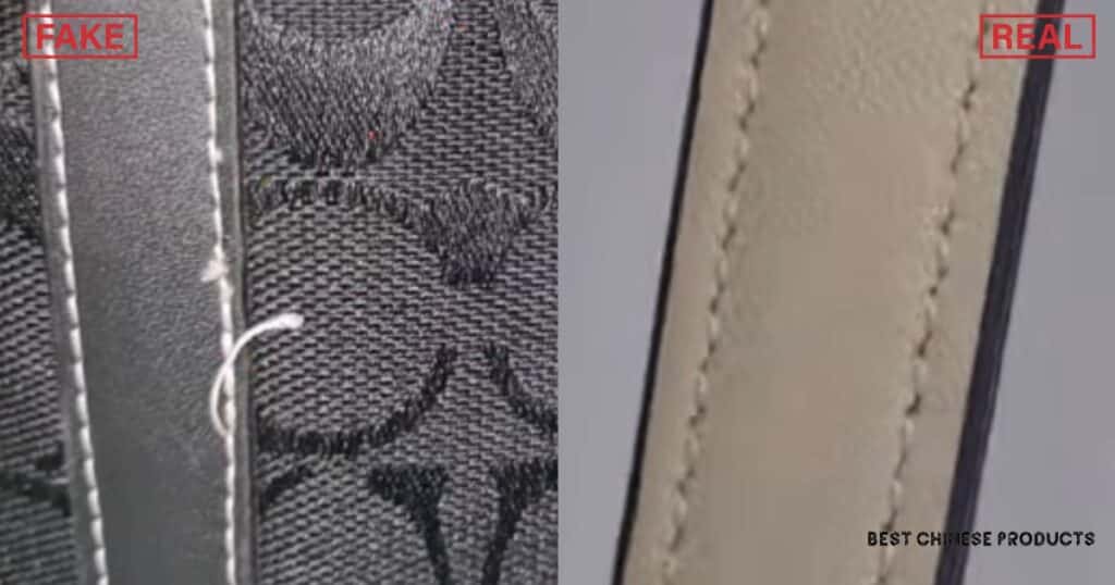 Real vs Fake Coach Bags Stitching