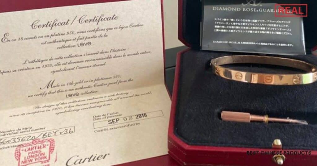 Real vs Fake Cartier Love Bracelet Certificate of Authenticity