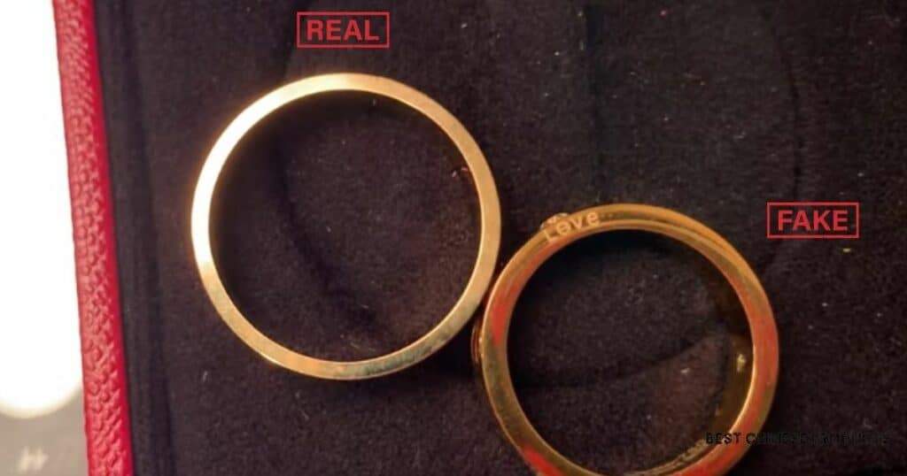 Real vs Fake Cartier Love Ring Writing