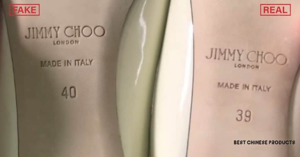 Real vs Fake Jimmy Choo Shoes - Logo on the Sole